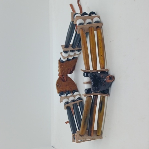 NEW HANDMADE UNISEX TRIBAL CHOKER NECKLACE WITH BEAR HEAD